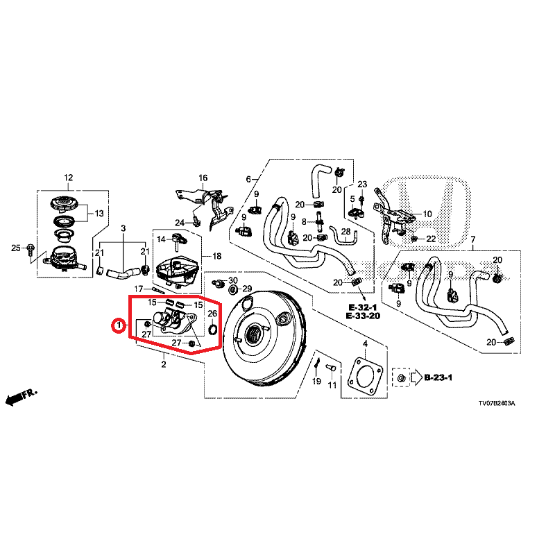Honda CRV 20072012 Brake Master Cylinder Honda Direct Parts