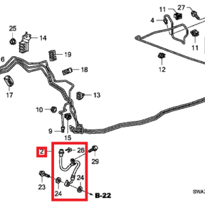 Honda CR-V 2007-2012 Nearside Front Brake Line