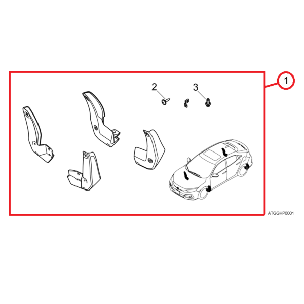 Honda Civic 2017- Mud Guard 08P00-TGL-600
