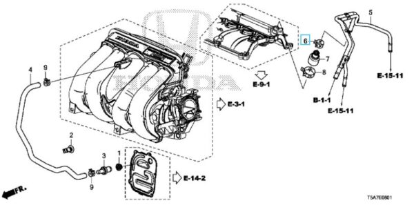 Honda Jazz 2016-2020 Breather Joint Hose Clamp
