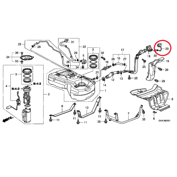 Honda CR-V 2007-2012 Fuel Filler Cap,17670-SMJ-E02