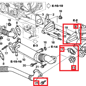 Honda 2.2 Diesel EGR Pipe Bolt and Gasket Kit