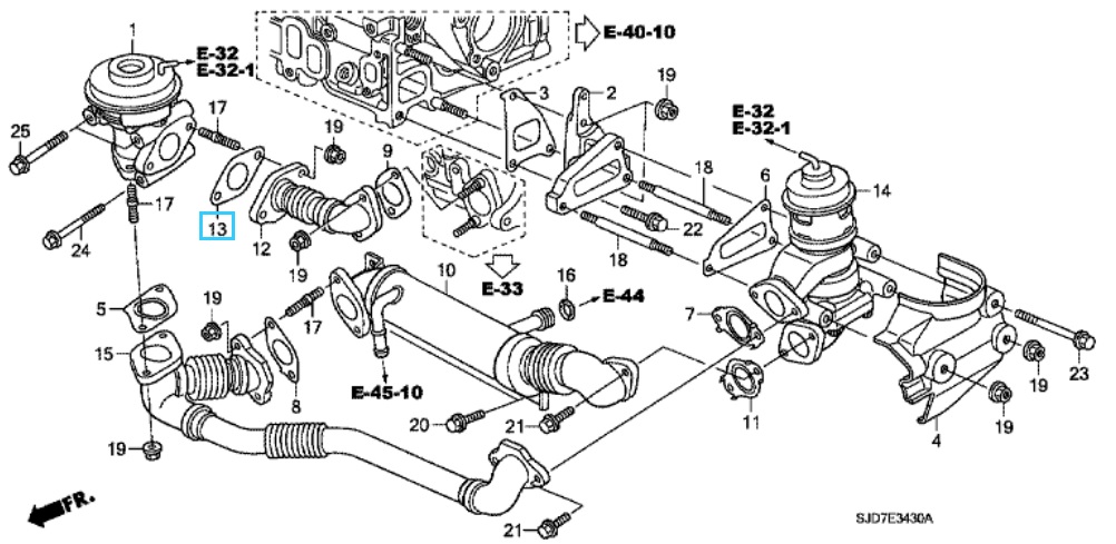 Honda FR-V Diesel EGR Valve Gasket