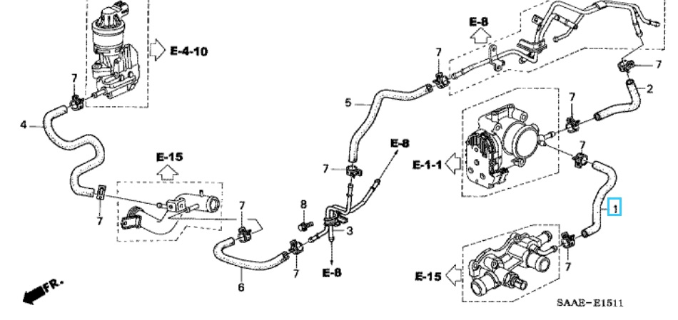 Honda Jazz 2002-2008 Throttle Body Inlet Hose