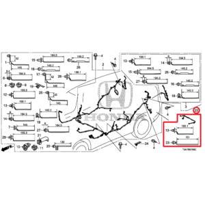 Honda CR-V 2013-2018 Rear Bumper Sub Cord 32131-T1G-G00