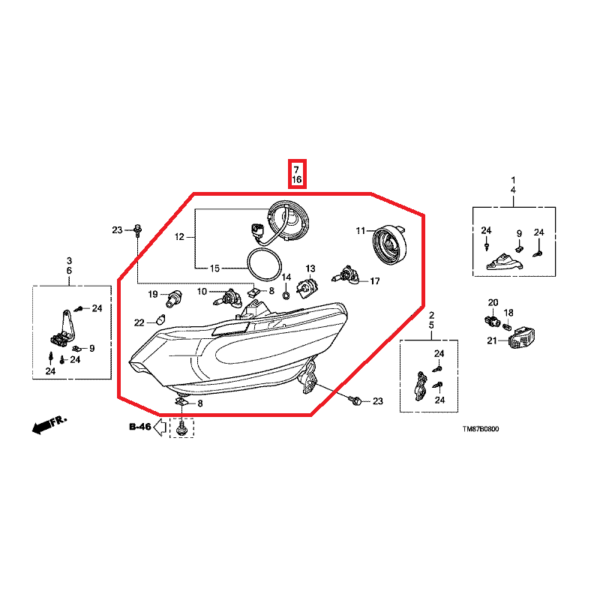 Honda Insight 2012-2013 Nearside Headlight