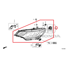 Honda Jazz 2016-2019 Nearside Headlight Unit 33150-T5A-T21