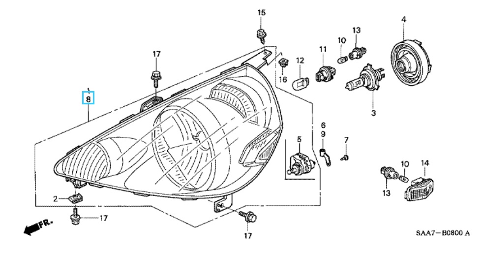 Honda Jazz 2002-2008 Nearside Headlight