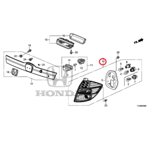 Honda Jazz 2009-2015 Nearside Rear Light Assembly, 33550-TF0-J51