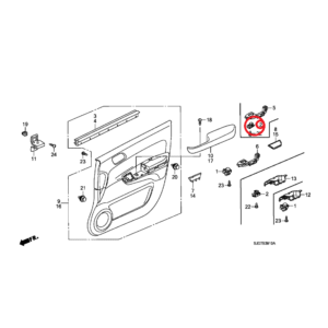 Honda FR-V Power Window Sub Switch Assembly