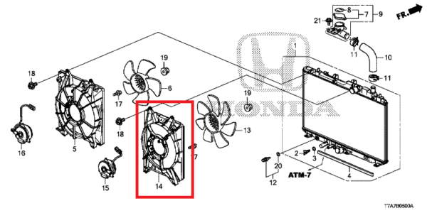 Honda HR-V 2015-2021 Cooling Fan Shroud