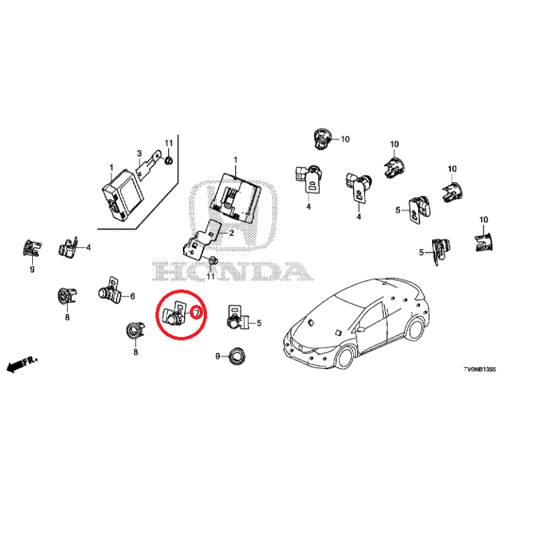 Honda Civic 20122016 Nearside Inner Parking Sensor Honda Direct Parts