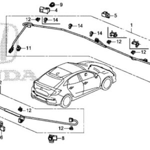 Honda Civic 2020-2021 OSF Corner Parking Sensor Cover