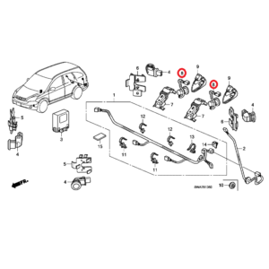 Honda CR-V 2007-2012 Rear Parking Sensors, 39693-SWW-G01