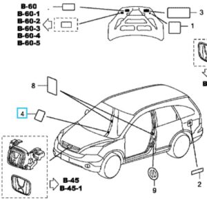 Honda CR-V 2007-2012 Tyre Pressure Caution Label