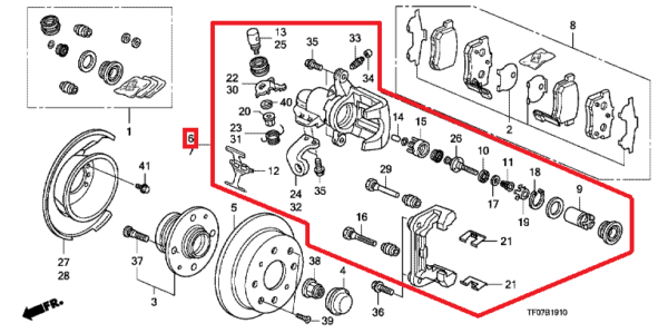Honda Jazz 2009-2015 Offside Rear Caliper