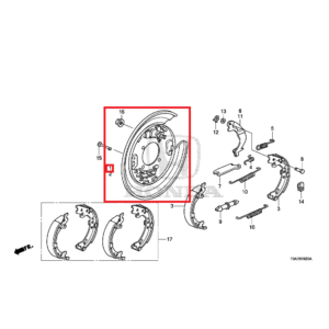 Honda CR-V 2013-2018 Offside Rear Brake Backing Plate