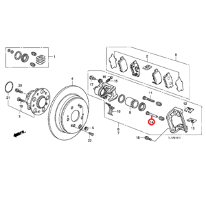 Honda Accord 2009-2015 Rear Brake Pin B 43262-S84-A51