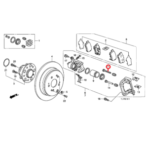 Honda Accord 2009-2015 Rear Brake Pin A 43235-S84-A51