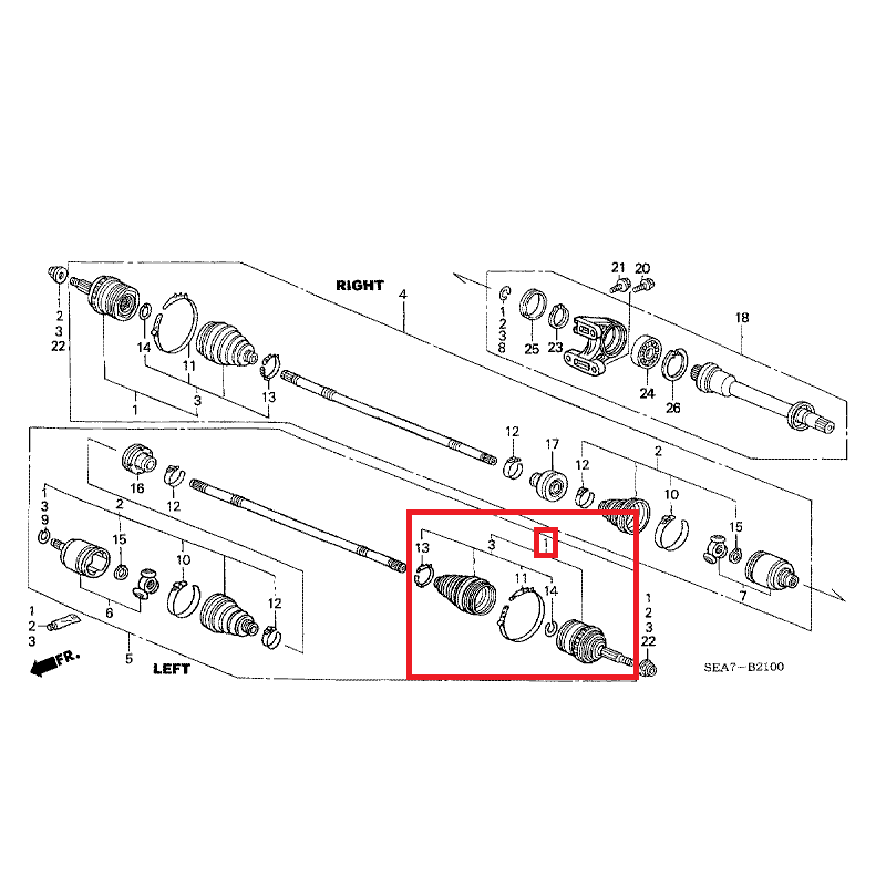 Honda Accord 20032008 Outboard Joint Set Honda Direct Parts