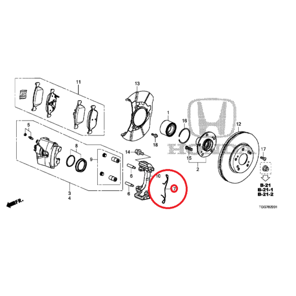 Honda Civic 20132021 Front Brake Housing Clip Honda Direct Parts