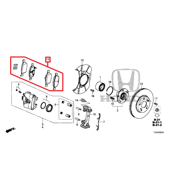 Honda Civic 2017-2022 Front Brake Pads