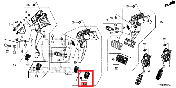 Honda Civic 2012-2014 Pedal Cover
