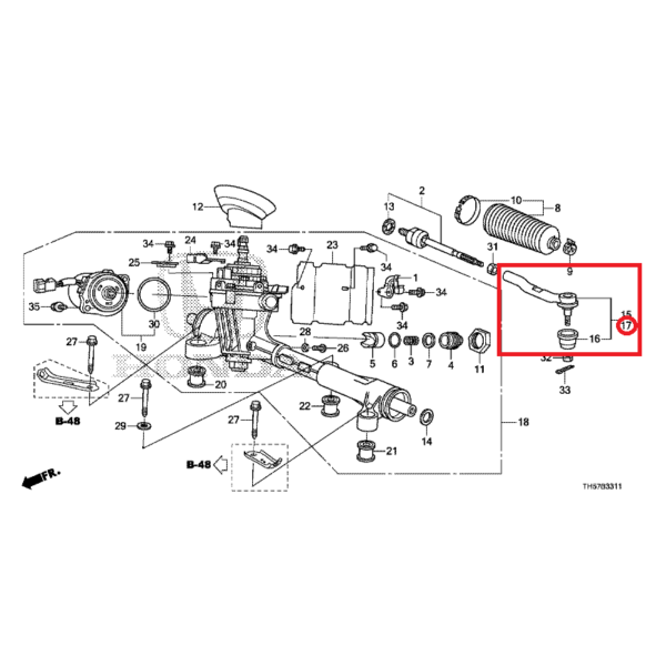 Honda Jazz 2009-2015 Nearside Track Rod End