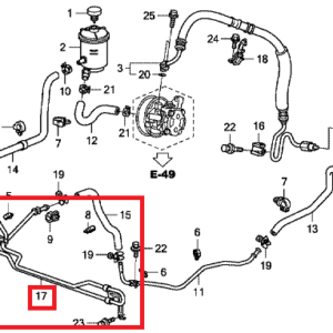 Honda CR-V 2007-2012 Power Steering Cooler Pipe