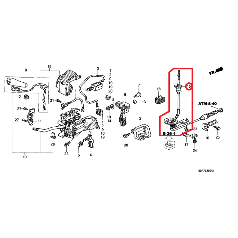 Honda CRV 20012006 Gear Shift Linkage Cable Honda Direct Parts