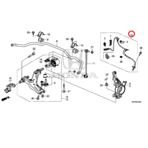 Honda CR-V 2013-2018 Nearside Front ABS Sensor, 57455-T1G-G01