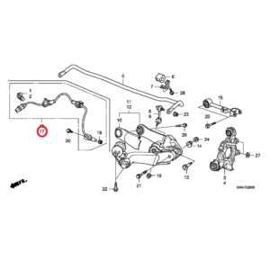 Honda CR-V 2007-2012 Nearside Rear ABS Sensor 57475-SXS-013