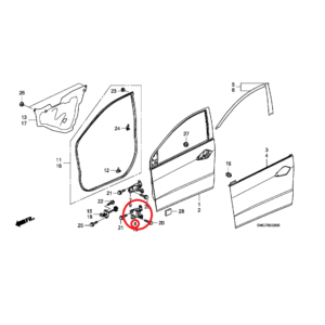 Honda Civic 2006-2011 Offside Front Door Hinge (Lower) 67420-SMG-E01ZZ