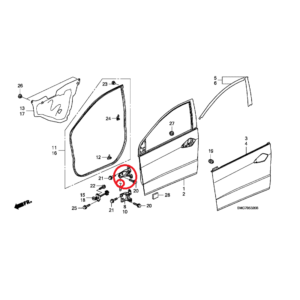 Honda Civic 2006-2011 Offside Front Door Hinge (Upper) 67410-SCA-E01ZZ