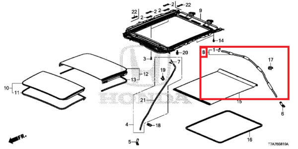 Honda HR-V Rear Sunroof Drain Tube