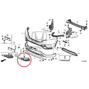 Honda CR-V 2013-2018 Offside Fog Light Surround 71103-T1V-E50