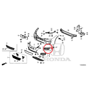 Honda Civic 2012-2016 KE Offside Fog Lamp Trim 71104-TV0-E51