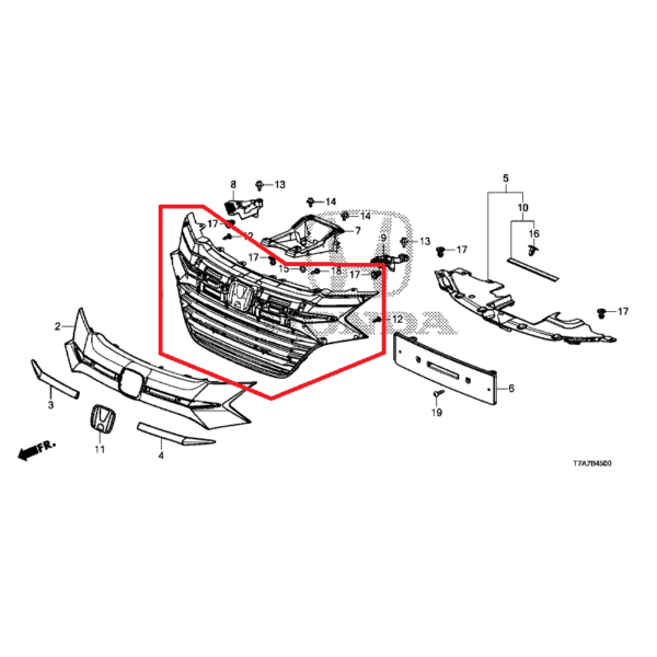 Honda HR-V 2015-2018 Front Grille Base