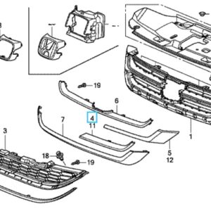 Honda CR-V 2007-2012 Offside Upper Grille Moulding