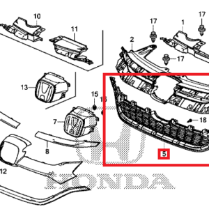 Honda CR-V 2013-2018 Grille Mesh Assembly