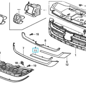 Honda CR-V 2007-2012 Nearside Upper Grille Moulding