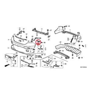 Honda CR-V 2007-2012 Nearside Bumper Spacer 71198-SWA-003