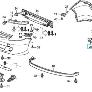 Honda Jazz 2002-2008 Rear Bumper Crash Can