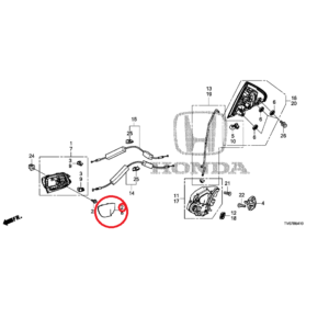 Honda Civic 2012-2016 Offside Rear Interior Door Handle Cover 72121-TV0-E01Z