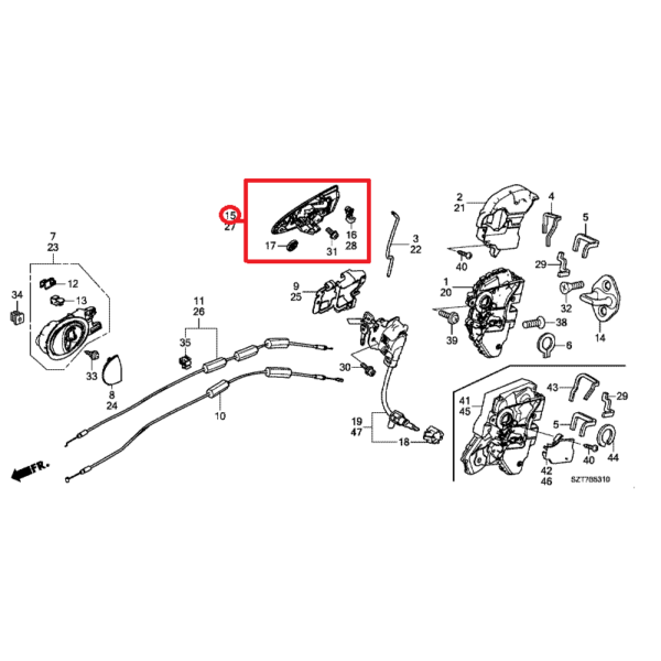 Honda CRZ Offside Front Door Outer Handle Honda Direct Parts