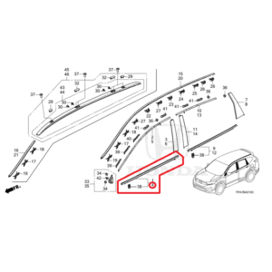 Honda CR-V Hybrid 2019-2022 Nearside Scraper Molding