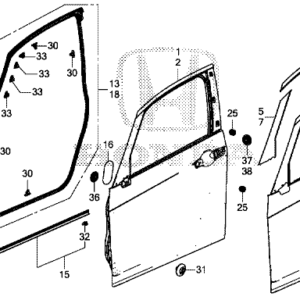 Honda Jazz E:HEV Nearside front Door Pillar Garnish