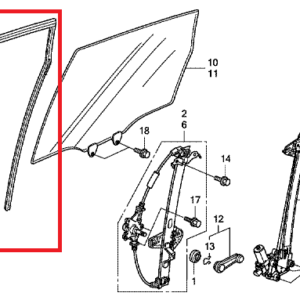 Honda Jazz 2009-2015 Nearside Rear Door Run-channel