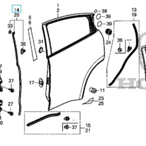 Honda HR-V 205-2019 OSR Door Centre Sub Seal