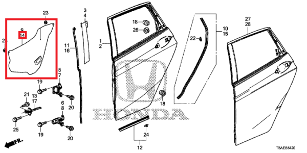 Honda Jazz 2016-2019 Rear Door Hole Seal